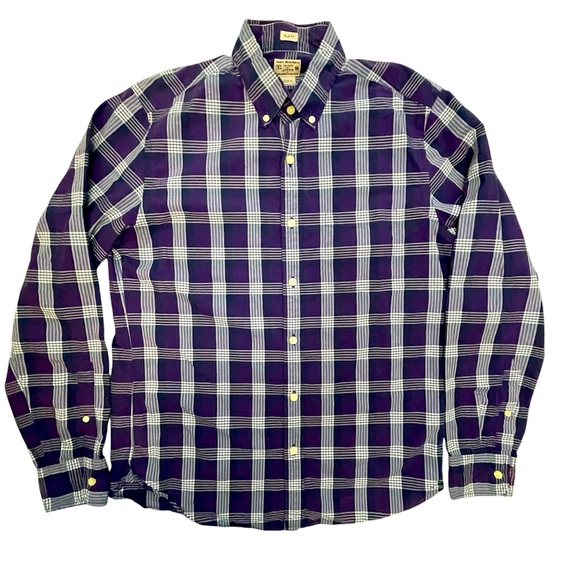 J Crew long sleeve size Men’s medium button down shirt/purple/slim fit/preppy - Picture 1 of 7